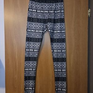 SKIMS Black and White Patterned Pajama Pants Size XS